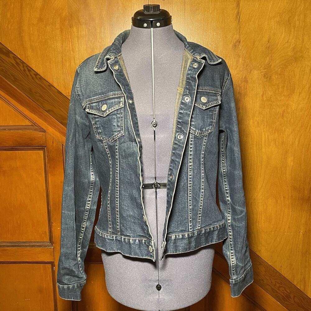 Old Navy - Denim Dark Wash Jacket - Women Size Large - Pre-owned, Good Condition